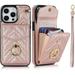 For iPhone 14 Pro Max Wallet Case with Card Holder PU Leather Case with 360Â° Rotatable Ring Stand Detachable Wrist Strap RFID Blocking Protective Case for iPhone 14 Pro Max (Rose Gold)