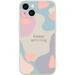 Abstract Phone Case for iPhone 13 Aesthetic Case Cover Liquid Silicone Soft Gel Rubber Anti-Scratch Durable Girly Women Phone Case Microfiber Lining Protective Cover w/Trendy Design