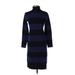J.Crew Casual Dress - Sweater Dress: Blue Stripes Dresses - Women's Size 3