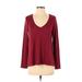 American Eagle Outfitters Long Sleeve T-Shirt: Red Tops - Women's Size Medium