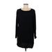 J.Jill Casual Dress - Shift Scoop Neck Long sleeves: Black Solid Dresses - Women's Size Medium