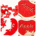 Puzzle en bois pour enfants jouet en forme de pomme rouge irrégulière Puzzle 3D jouets éducatifs
