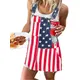 Independence Day-Robe en denim pour femme bretelles réglables sensation américaine combinaison en