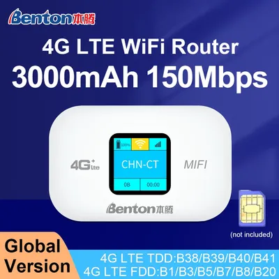 Benton-Routeur WiFi 4G portable sans fil 3G Mifi répéteur de poche emplacement pour carte SIM