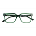 Unisex s square Crystal Green Acetate Prescription eyeglasses - Eyebuydirect s Sandie
