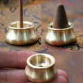 Brass Incense Cone Burner Plate Bowl Stick Censer Holder for Home Fragrances Yoga Spa Aromatherapy