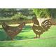 Rusty Metal Chicken and Rooster Garden Stake, Rustic Rooster and Hen Garden Decor, Garden Art Sculpture, Chicken Gifts, Garden Ornament