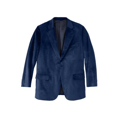 Men's Big & Tall KS Signature Velvet Blazer by KS Signature in Navy (Size 58)