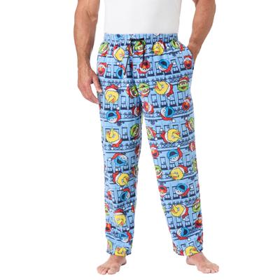 Men's Big & Tall Microfleece holiday pajama pants by KingSize in Christmas Sesame Friends (Size 6XL) Pajama Bottoms