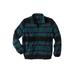 Men's Big & Tall Explorer Plush Fleece Full-Zip Fleece Jacket by KingSize in Ink Blue Snowflake (Size 7XL)