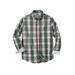 Men's Big & Tall Wrinkle-Free Plaid Shirt by KingSize in Cream Multi Plaid (Size 4XL)