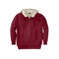 Men's Big & Tall Sherpa-Lined Fleece Zip Hoodie by KingSize in Rich Burgundy (Size 7XL) Fleece Jacket