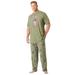 Men's Big & Tall Lightweight Cotton Novelty PJ Set by KingSize in Holiday Skulls (Size 3XL) Pajamas