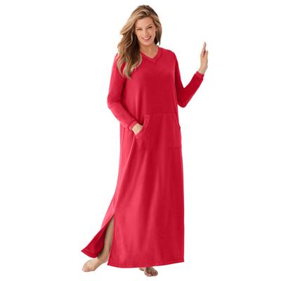 Plus Size Women's Long Sherpa Lounger by Dreams & Co. in Classic Red (Size 18/20)