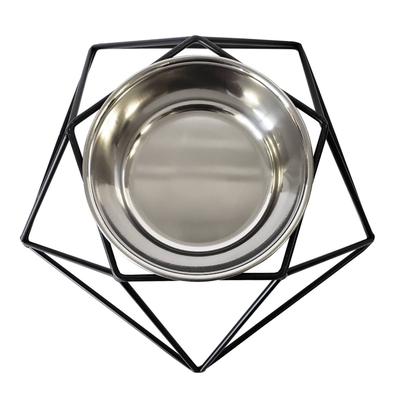 Eco-Friendly Elevated Geometric Single Dog Bowl Feeder by JoJo Modern Pets in 24 Oz