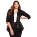 Plus Size Women's Sequin Blazer by June+Vie in Black (Size 10/12)