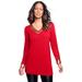Plus Size Women's Sequin Pullover Sweater by Roaman's in Red Boarder Sequin (Size 30/32)