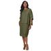 Plus Size Women's Cable Knit Cape Sweater Dress by Jessica London in Dark Olive Green (Size 14/16)