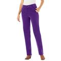 Plus Size Women's Corduroy Straight Leg Stretch Pant by Woman Within in Radiant Purple (Size 12 WP)