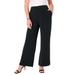 Plus Size Women's Curvie Fit Wide-Leg Corner Office Pants by June+Vie in Black (Size 20 W)