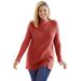 Plus Size Women's Button-Neck Waffle Knit Sweater by Woman Within in Red Ochre (Size 5X) Pullover