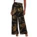 Plus Size Women's Stretch Knit Wide Leg Pant by The London Collection in Metallic Paisley (Size 26/28) Wrinkle Resistant Pull-On Stretch Knit