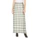 Plus Size Women's Side-Button Wool Skirt by Jessica London in Ivory Shadow Plaid (Size 16 W) Wool Faux Wrap Plaid Maxi Skirt