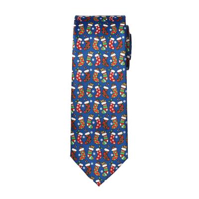 Men's Big & Tall Extra Long Novelty Holiday Tie by KS Signature in Christmas Stockings Necktie