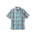Men's Big & Tall Short-Sleeve Plaid Sport Shirt by KingSize in Holiday Plaid (Size 3XL)
