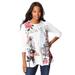 Plus Size Women's Travel Graphic Long-Sleeve Tee by Roaman's in White New York Print (Size 26/28)