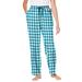 Plus Size Women's Cotton Flannel Pants by Dreams & Co. in Dark Turq Buffalo Check (Size 22/24) Pajama Bottoms
