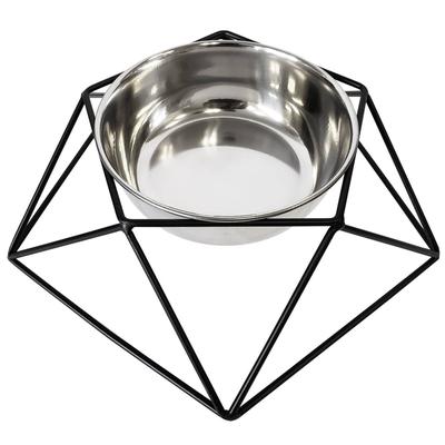 Eco-Friendly Elevated Geometric Single Dog Bowl Feeder by JoJo Modern Pets in 40 Oz