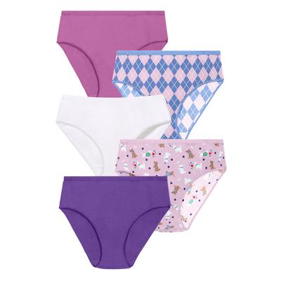 Plus Size Women's Hi-Cut Cotton Brief 5-Pack by Comfort Choice in Pink Dog Pack (Size 7)