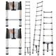 2.6M/8.5FT Multi Step Aluminium Ladder Telescopic Ladder, Extendable Loft Ladders Portable Telescoping Ladder Foldable Steps Ladder with EN131 Standard for RV Loft