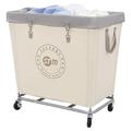 STORAGE MANIAC Commercial Laundry Hamper with Heavy Duty Steel Frame, 320 L Industrial Laundry Basket Cart with Wheels for Hotel, Home, Laundry Room, 31.7''L x 19.3''W x 30.91''H, Large Beige