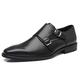 La Milano Mens Double Monk Strap Slip-on Loafer Oxford Formal Business Casual Dress Shoes for Men black Size: 10.5