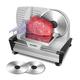 Meat Slicer with 2 * 19cm Blade, Electric Meat Slicer Machine for Home Use 200W, FOHERE Deli Food Slicer, 0-15mm Adjustable Thickness for Cheese, Bread, Include Safety Food Pusher, Silver