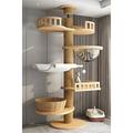 Cat Tree, Cat Tower For Indoor Cats Floor To Ceiling,Multi-Level Cat Furniture Condo For Large Cats With Hammock, Cat's Nest And Scratching Posts