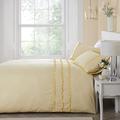 Serene - Felicia Frill - Peach finish Duvet Cover Set - Super-King Bed Size in Yellow
