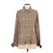 ee:some 3/4 Sleeve Blouse: Brown Print Tops - Women's Size Medium - Paisley Wash