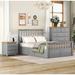 Lipoton Solid Wood Sleigh 3 Piece Bedroom Set, Bedroom Furniture Sets, Solid Wood Bedroom Set in Brown/Gray | 43.31 H x 58.01 W x 82.71 D in | Wayfair