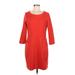 Gap Casual Dress - Sheath Scoop Neck 3/4 sleeves: Red Print Dresses - Women's Size Medium