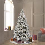 Sand & Stable™ Fir Artificial Christmas Tree w/ Lights LED, Steel in White | 78 H x 59 W in | Wayfair A895166LED