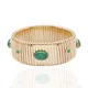 25mm Wide Spring Chain Bracelet For Woman Copper Bangle Natural Stone Malachite Bohemia Exquisite