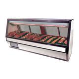 Howard-McCray SC-CMS40E-4-S-LED 52 1/2" Full Service Red Meat Case w/ Straight Glass - (2) Levels, 115v, Silver