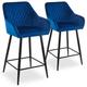 Lot de 2 chaises de bar velours bleu