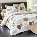 Housse de couette 200x200 beige en coton