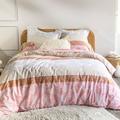 Housse de couette 220x240 rose en coton