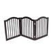 Dog Gate 24in H x 60in W Folding Pet Barrier Free Standing Wooden Pet Gate with Hinges for Office Doorway 3 Panel Espresso