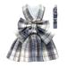 PETCARE Plaid Dog Dress Bow Tie Harness Leash Set for Small Dogs Cats Girl Cute Princess Dog Dresses Spring Summer Puppy Bunny Rabbit Clothes Chihuahua Yorkies Pet Outfits
